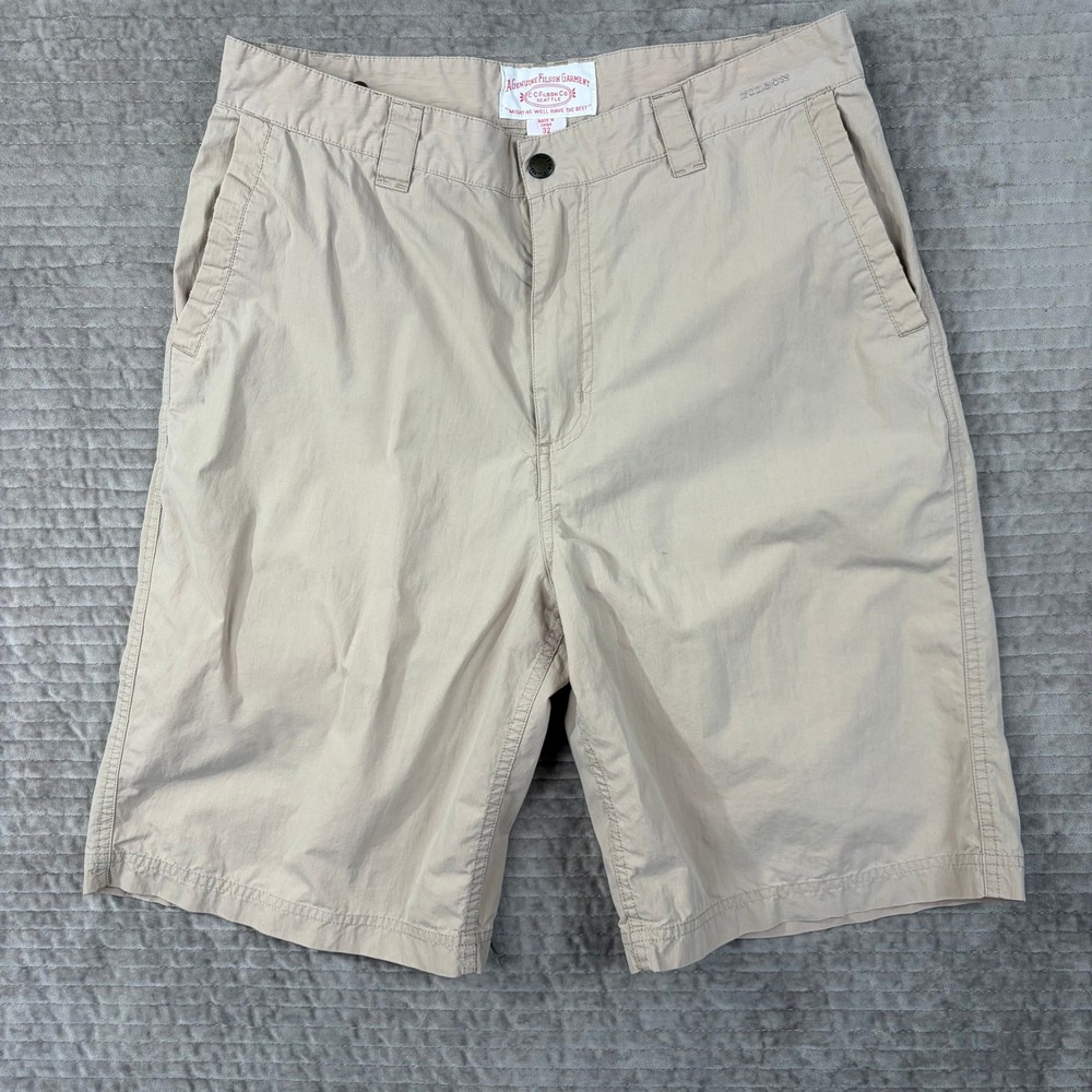 Filson Mens Tan Khaki Cotton Nylon Shorts Size 32 Hiking Outdoor 14031 TD